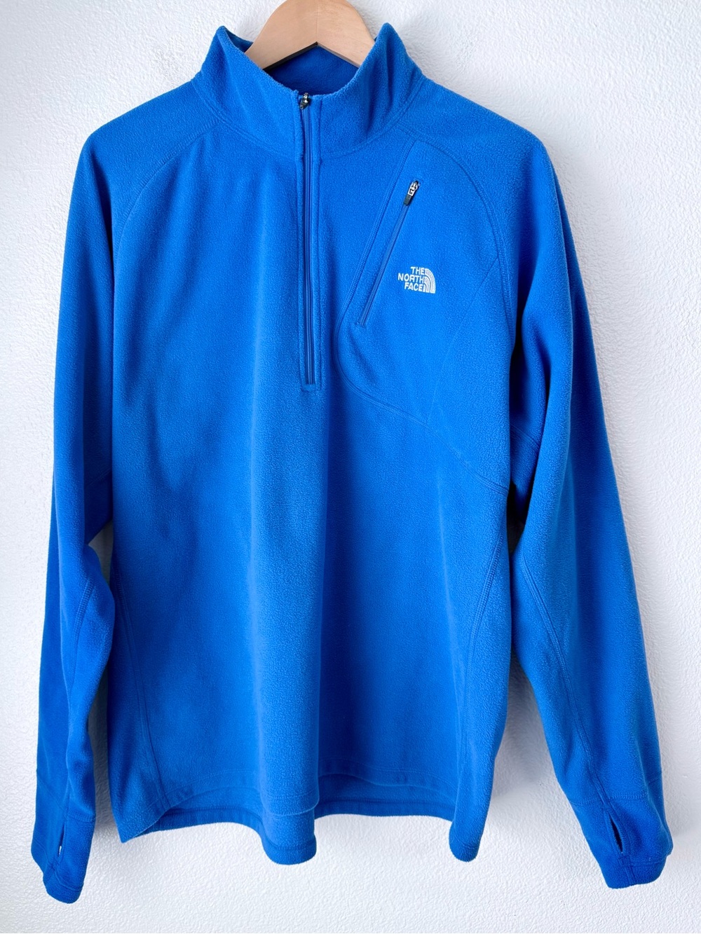 The North Face Royal Blue 1/4 Zip Fleece Pullover Sweater Mens Jacket XL